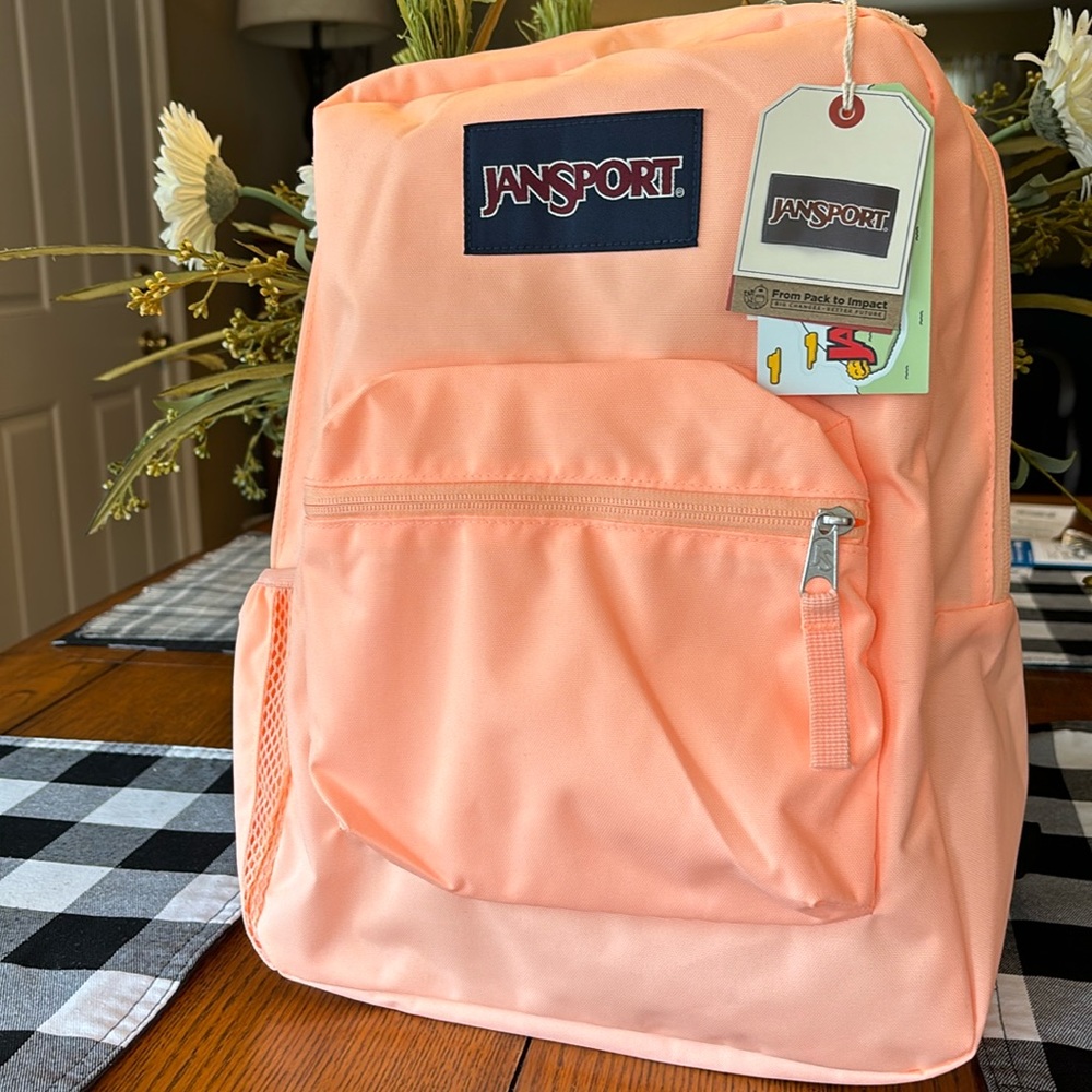 NWT Jansport Cross Town Peach Backpack
